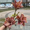 Nova flor de magnólia com simulação de toque manual 3D, 3 cabeças, toque de mola, magnólia, moda nacional, casamento, decoração macia, flor artificial, atacado