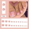Pó Claro Branco Estilo Francês Vestindo Armadura Unhas Falsas Suave Peça Unha da Menina Unhas Fofas do Pé