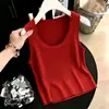 Camisola de Punto Acanalado de Color Sólido para Verano 2026, Versátil, sin Mangas, Capa Base