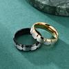 Anillo de pareja eléctrico original nuevo simple biselado con ranura en V en stock anillo de acero de titanio moderno anillo moderno hip hop