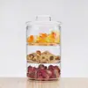 Bote de Almacenamiento de Vidrio para Ensalada de Verduras y Frutas, Bote de Almacenamiento de Frutos Secos y Snacks de Múltiples Capas, Alto Borosilicato, Tapa Sellada de Bambú