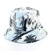 Moda Transfronteriza Todo Combinable Sombrero de Pescador para Hombre y Mujer Estampado Árbol de Coco Sombrero de Cubeta Reversible Sombrero para el Sol Informal para Viajes al Aire Libre