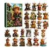 Calendario de Adviento Navideño Serie Vaca de las Tierras Altas 2026 Decoración de Árbol de Navidad Colgante Acrílico Caja Sorpresa
