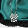 Collar con botón de la paz de jade hetiano natural de la fortuna en plata esterlina S925 para mujer, tamaño pequeño, regalo para el Día de la Madre.