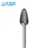 Lima Rotativa de Carburo Tipo F Cilíndrica de Cabeza Simple y Doble Acero de Tungsteno Cabezal de Rectificado Metal Jade Soldadura Rectificado Eléctrico Molino de Viento