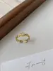 Anel Exquisito de Corrente Estilo Coreano com Pingente de Gota de Zircônia para Mulheres, Simples e Elegante, Luxo Leve, Versátil Anel Vazado para Dedo Indicador, Joia Ajustável