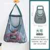 Bolsa colgante multifuncional para frutas y verduras de cocina, artefacto para guardar jengibre y ajo, bolsa de almacenamiento para ajo y jengibre montada en la pared, bolsa de malla transpirable