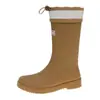 Sapatos de água moda estilo coreano transfronteiriços cano médio boca de cordão galochas femininas quatro estações calçados externos de trabalho impermeáveis antiderrapantes galochas Martin