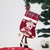 Novos Suprimentos para Decoração de Meia de Natal Estilo Desenho Animado Tecido Boneco de Neve de Natal Pequena Árvore de Natal Enfeite de Meia