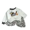 [Exclusivo para Artículos Más Vendidos] Conjunto de Sudadera para Niños 2025 Otoño Nuevo Estilo Coreano Dibujos Animados Niños y Niñas Sudadera y Pantalones Deportivos