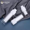 Processamento de material de embalagem para produtos de cuidados com a pele novo frasco quadrado simples giratório para essência frasco quadrado com pump a vácuo para loção