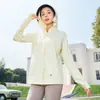 Roupa com Capuz de Seda de Gelo Proteção Solar UPF50+ Roupa de Proteção Solar Moda Verão Feminina Jaqueta Fina de Fio Original para Proteção Solar ao Ar Livre