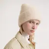 Sumei Hui 2026 Otoño/Invierno Nuevo Gorro de Lana Cálido Holgado para Mujer con Circunferencia de Cabeza Grande Gorro de Punto de Felpa