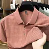 Entrega transfronteriza de nuevas camisetas de manga corta para hombre de verano, polos de alta gama con cuello camisero, holgados y casuales con bolsillos reales