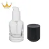 Venta Directa de Fábrica 30ml Cabeza de Bomba de Presión con Hombro Inclinado Botella de Vidrio para Líquido de Base de Loción y Esencia Diámetro de Boca de 20mm Botella Cosmética