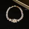 Pulsera de Cierre de Flor con Circonitas Super Brillantes, Lujo Ligero, Gama Alta, Exquisita, Versátil, Moderna, Elegante, Joyería de Mano de Nicho