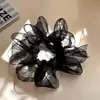 Nova Coleção Coreana de Scrunchies Plissados de Renda com um Toque de Luxo, Acessório de Prendedor de Cabelo Simples e Moderno com um Toque de Elegância