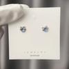 Mini Pendientes de Aguamarina Pendientes de Zirconia Azul Cielo Estrellado para Mujer Estilo Frío Pendientes de Alta Gama Versátiles Regalo para Novia