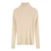 Suéter de Gola Alta Outono e Inverno Novo Ano Novo Novo Top de Malha Preto Pulôver da Moda Camisa Base Versátil Emagrecedora Roupa Íntima Feminina
