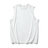 Camiseta interior blanca de algodón estilo Hong Kong para hombre, camiseta deportiva retro americana sin mangas de verano para hombre, chaleco sencillo
