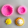 Girasol Cara Sonriente a Humano Kwai Plegable Pastel de Azúcar Molde de Silicona Molde de Chocolate DIY Molde de Aromaterapia Molde de Yeso para Verter