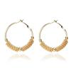 Nuevos pendientes creativos de moda simples de estilo exagerado con giro geométrico, cuentas redondas, pendientes de anillo grande, joyería para las orejas al por mayor