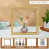 Esmalte Cloisonné Florero Marco de Fotos Tridimensional Kit de Materiales DIY Marco de Madera Hecho a Mano para Niños Adorno Decorativo Cultural y Creativo Regalo