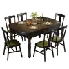 Mesa y Sillas de Comedor de Madera Maciza Estilo Mid-Century Extensible Doble Uso Lujo Ligero Retro Francés Americano Mesa de Comedor para Hogar Apartamento Pequeño