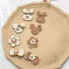 Novos Acessórios de Moda Elegantes Outono e Inverno Cor Bege Laço Tridimensional Coelho Urso Flor Peças DIY Feitas à Mão