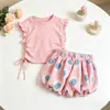 Nuevo Conjunto de Verano de Amazon para Niñas Elegante Conjunto de Top de Manga Corta y Shorts tipo Bloomers para Bebé Niña Niños