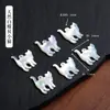 Accesorio de gato sin rostro de nácar blanco natural, componentes de joyería DIY para collar y pulsera semiacabados perforados, venta directa de fábrica