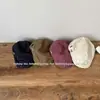 Gorra de visera retro bordada reversible para niños y niñas, gorra de visera estilo británico de otoño para niños a la moda