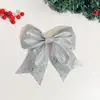 Enfeites de laço com lantejoulas e glitter transfronteiriços, Guirlanda para árvore de Natal, Decoração de cena para vitrine, Decoração de cena de festa