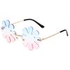 Gafas de sol con diseño de flores personalizadas, estilo nuevo 2023, para mujer, sin marco, divertidas, con forma de bola y foto de marea.