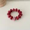 Pulsera elástica de cuentas planas estilo vintage europeo y americano para mujer, pulsera de resina superventas transfronteriza, joyas y accesorios para la mano