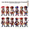 Conjunto de 12 Peças de Quebra-Nozes Fofo de Noz Pendurado Decorações de Feriado de Madeira Pingentes de Árvore de Natal Enfeites de Presente Enfeites Pendurados