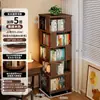 Estantería giratoria de madera maciza, estante de almacenamiento para ventanal, estante de almacenamiento de pie para dormitorio del hogar, estantería pequeña para niños, estante de almacenamiento integrado