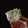 Caneca Master de Cerâmica Inno Kuisong, Porcelana de Arita, Alto Valor Estético, Caneca com Alça de Borboleta e Flor de Papoula, Caneca de Chá Especial para Mulheres