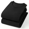 Conjunto de ropa interior térmica sin costuras de terciopelo alemán transfronterizo para hombre, pantalones y top térmicos elásticos de otoño, conjunto de capa base térmica para hombre