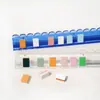 Organizador de fichas de mahjong de acrílico de alta transparencia de color con fijación magnética, empujadores independientes, ranuras en forma de ola y regla empujadora de fichas de mahjong