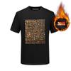 Camiseta de Manga Curta Quente com Forro de Lã Design de Dragão 2026 Inverno para Homens, Camada Base Grossa de Manga Meia-Manga, Tamanho Grande, Adorno de Strass, Peso Pesado