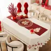 Mantel de Año Nuevo Impermeable y a Prueba de Aceite, Mantel de Comedor Sin Lavado, Mantel Festivo para Mesa de Café Roja del Año Nuevo 2026 del Caballo