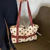 Bolsa Tote de Lona com Bolinhas de Alto Valor Estético para Mulheres 2026 Nova Moda Versátil de Grande Capacidade Bolsa de Ombro Bolsa de Mão para o Dia a Dia