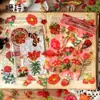 Paquete de Materiales Poesía de Azúcar: Serie Flor Talk Diario Vintage Pegatinas Florales DIY, 100 Piezas, 6 Diseños