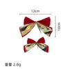 Lazo de Navidad, lazo de tela roja, decoraciones multicolor para árbol de Navidad, colgantes, colgantes multicolor a granel dorados y plateados