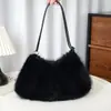 Bolsa Transversal de Pelúcia Transfronteiriça Bolsa de Ombro com Pelo Sintético de Guaxinim Estilo Ins Bolsa de Pelo Tendência Luxo Leve Tendência Estilo Ins