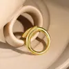 Anillo Cruzado de Plata Estilo Coreano Ins para Mujer Abierto Estilo Normcore Anillo Redondo Brillante Personalizado Joyería