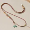Collar Lanyard de Cordón de Cuero Encerado Ajustable Retro Color Sólido Cordón de Cuero Hecho a Mano Adecuado para Colgantes de Jade Esmeralda Jade Hetian
