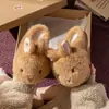 Zapatillas de Algodón para Mujer Estilo Bola de Leche Conejo Blanco 2026 Otoño/Invierno Nuevo Estilo de Interior Con Felpa Cálida Sensación de Pisar Heces Zapatos de Algodón para el Hogar para Mujer