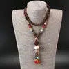 Collar de Xizang Más Vendido Versátil para Hombres y Mujeres Estilo Étnico Vintage Cadena de Lana Accesorios para Ropa Larga de Algodón y Lino Viaje de Madera